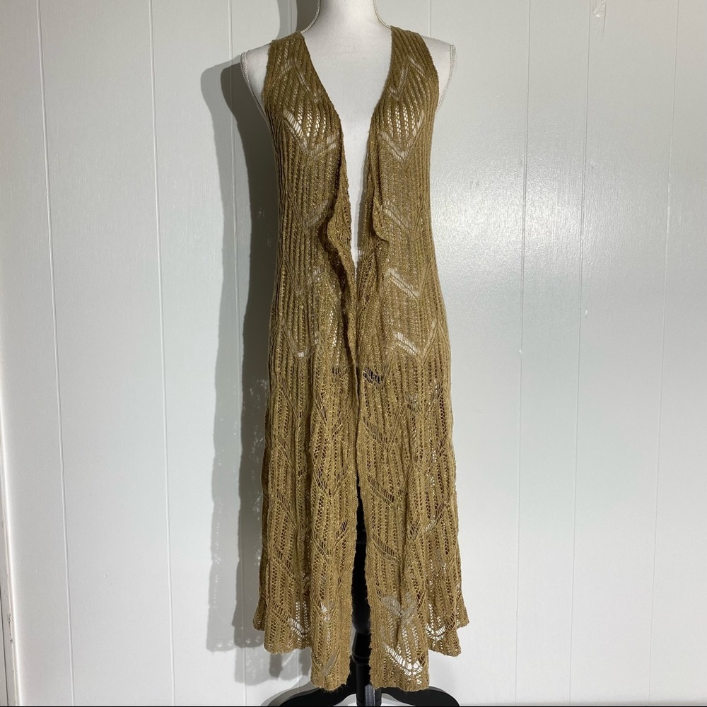 Ariat Women’s Long Cardigan  woven style Tan Size S